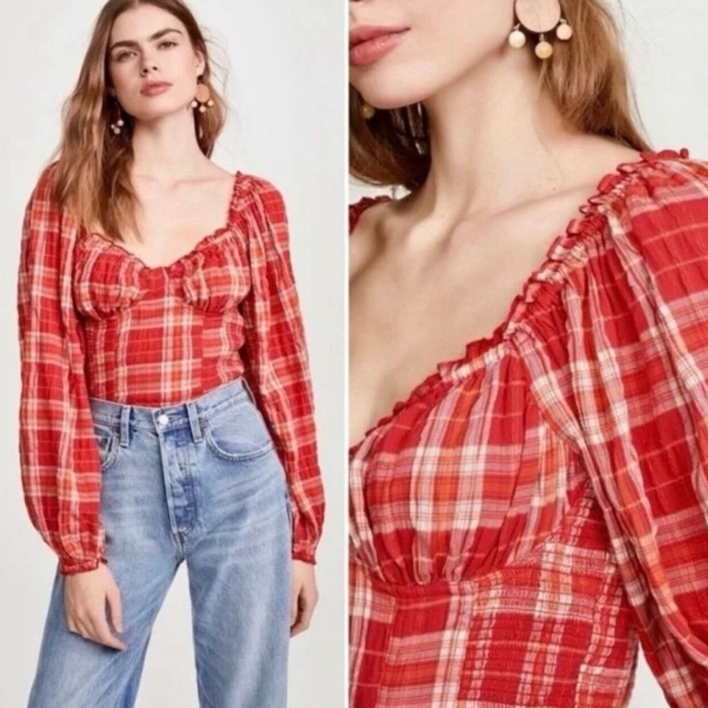 Free People Bubble sleeve top